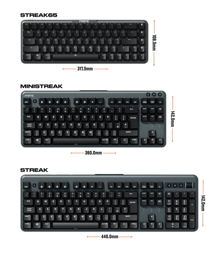 Fnatic Streak65 - Compact, Low Profile, Mechanical Gaming Keyboard