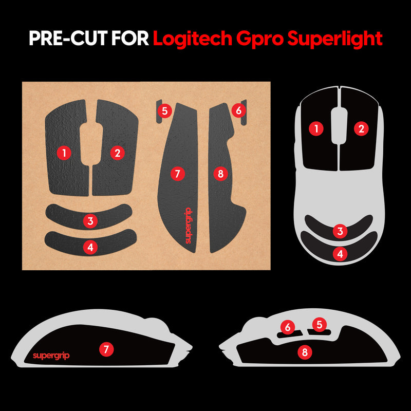Supergrip - Logitech G Pro X Superlight / Superlight 2 (PRE-CUT)