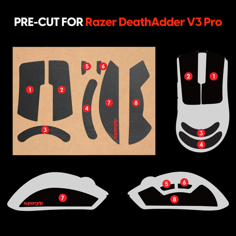Supergrip - Razer Deathadder V3 Pro (PRE-CUT)