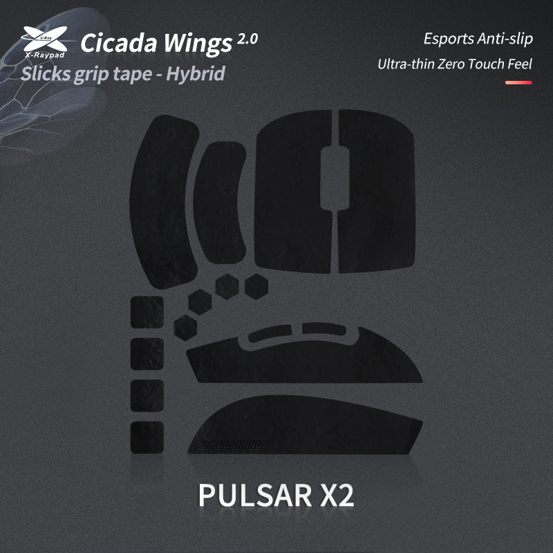 Cicada Wings 2.0 Grips - Pulsar X2 / X2V2 (Pre-cut)