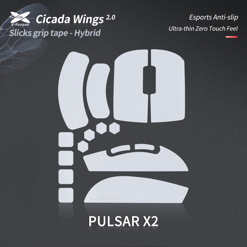 Cicada Wings 2.0 Grips - Pulsar X2 / X2V2 (Pre-cut)