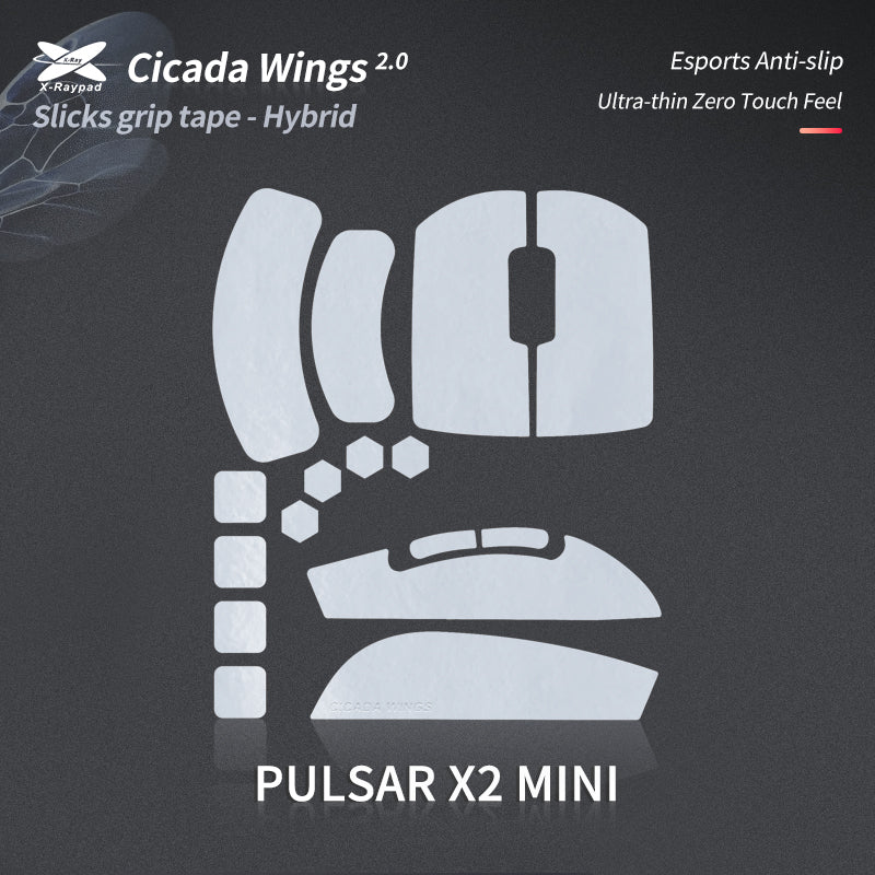 Cicada Wings 2.0 Grips - Pulsar X2 Mini / X2V2 Mini (Pre-cut)