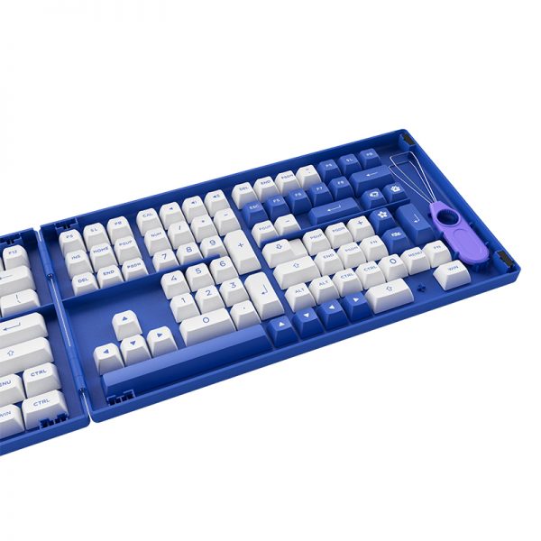 Akko Blue on White Keycap Set (197-Key)