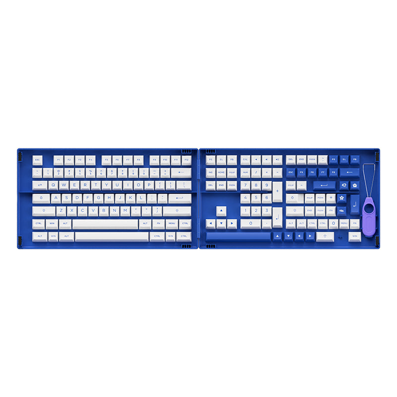 Akko Blue on White Keycap Set (197-Key)